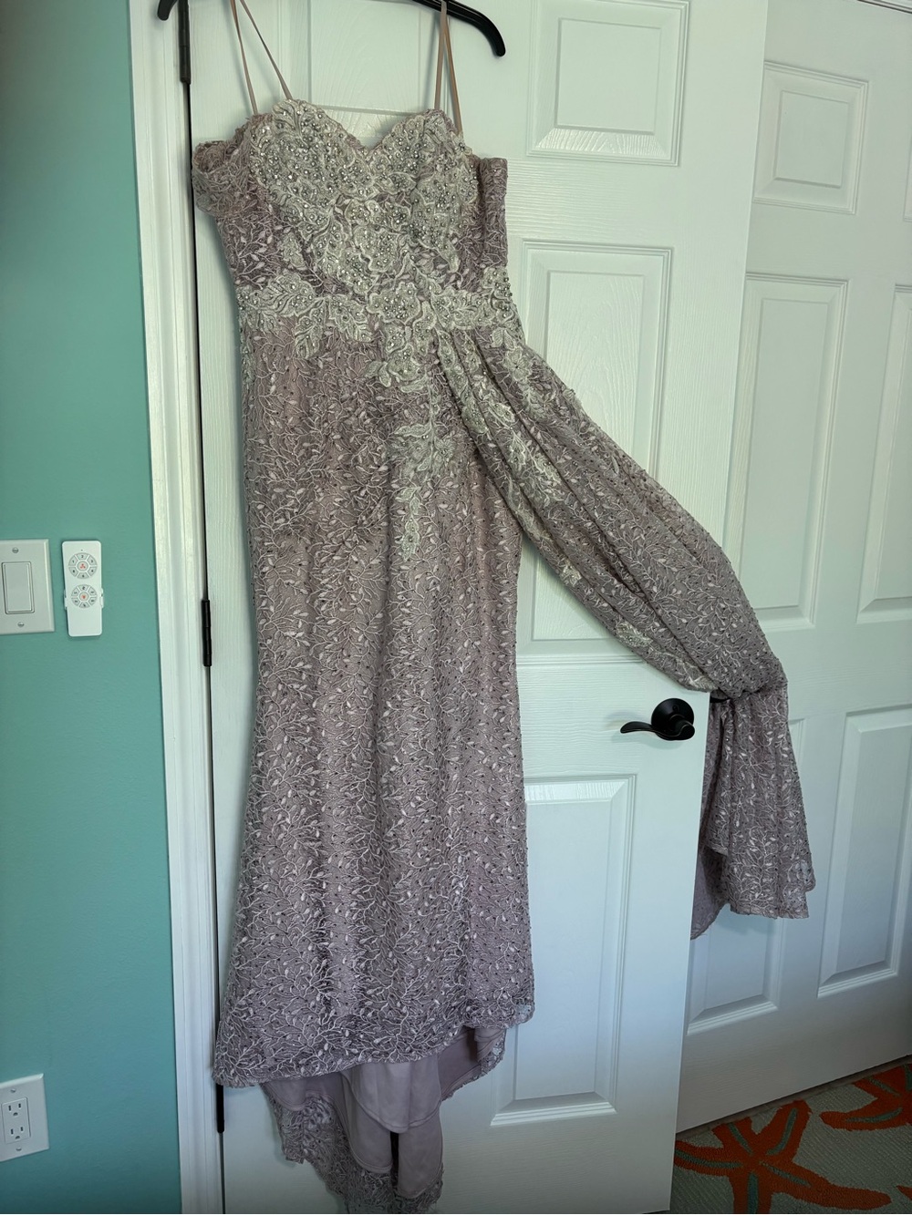 Catwalk Couture Lilac (lavender) Lace Embellished Evening Gown 6 - Picture 12 of 17